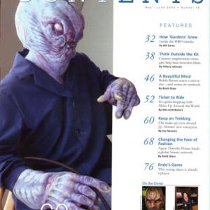 This is a scan from the MayJune 2009 issue of MakeUp Artist magazine Its a photo of Sal the alien Jim played in the 2009 Star Trek movie This was from the cameramakeup approval by JJ Abrams Makeup created by Barney Burman