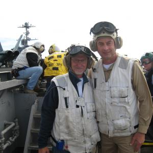 Ian Bryce  John Nielsen on the deck of the USS John C Stennis for Transformers Revenge of the Fallen
