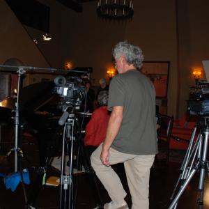 On setof producer/director Michele Noble's Journey 4 Artists with d.p. Geza Sinkovics and cast and crew as they set up