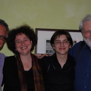 Celebrating Theo's birthday are: producer Paul Alberghetti, Shura Lipovsky, Merima Kljuco and Theodore Bikel