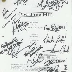 ONE TREE HILL Patt Noday signed script cover from the CW Networks popular TV series One Tree Hill and the Spirit in the Night episode shot onlocation in Wilmington NC
