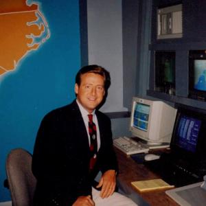 PATT NODAY onset preparing for a live newscast as a popular TV Weatherman throughout the 90s for CBS and then ABC Television affiliates
