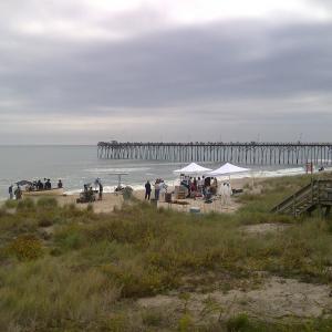PATT NODAY while filming onlocation in Kure Beach North Carolina to make another TV commercial for the North Carolina Education Lottery campaign