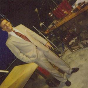 PATT NODAY onset in Wilmington NC at then CAROLCO Studios while playing a TV Weatherman in GULF POWERs southern states television campaigns
