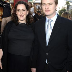 Christopher Nolan and Emma Thomas at event of Betmenas: Pradzia (2005)