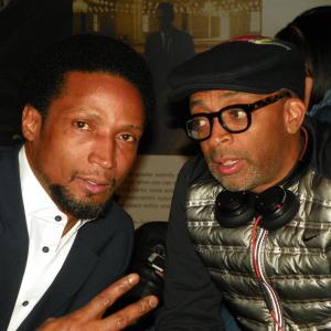 Elvis Nolasco and Spike Lee at ABC's American Crime Screening at the Shabazz Center NYC