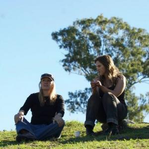Ruth Bradley with director, Simone North on location shooting I Am You