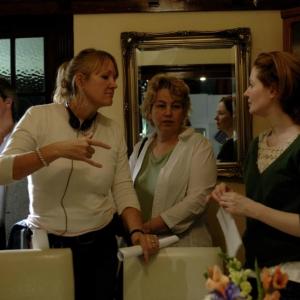 Simone North on the set of I Am You with Miranda Otto and Elizabeth and Mike Barber