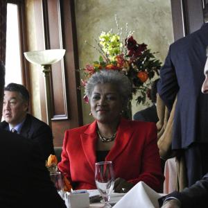 Still of Alan Cumming Chris Noth and Donna Brazile in The Good Wife 2009