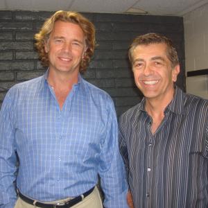 on the set of feature film SUPER SHARK with fellow actor John Schneider