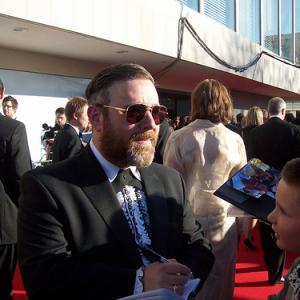 Andy Nyman at BAFTAs red carpet whilst filming Black Death