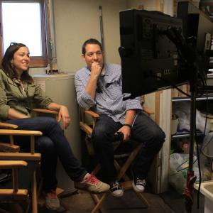 Producers Shaun OBanion and Shannon Mullen on set