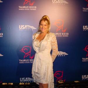 Gloria on the red carpet at 2003 World Stunt Awards