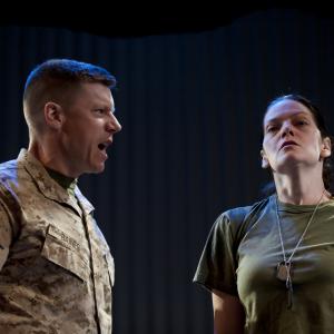 Michael Fuller (Captain Baines) and Marie Elena O'Brien (Sgt. Casey Johnson)in the World Premiere of Tammy Ryan's 'Soldier's Heart'