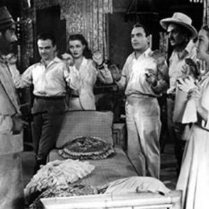 Still of James Cagney Pat OBrien Jerome Cowan Ann Sheridan George Tobias and Helen Vinson in Torrid Zone 1940