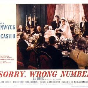 Burt Lancaster Barbara Stanwyck and William H OBrien in Sorry Wrong Number 1948