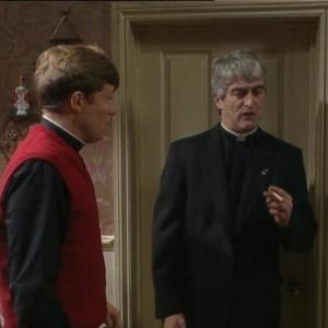 Still of Dermot Morgan and Ardal OHanlon in Father Ted 1995