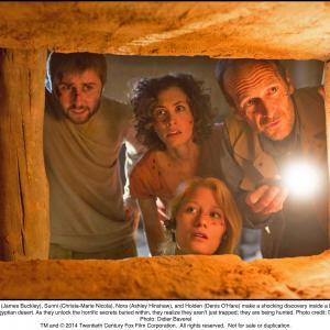 Still of James Buckley, Denis O'Hare, Christa Nicola and Ashley Hinshaw in The Pyramid (2014)