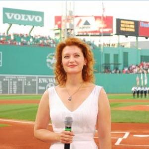 Singing the National Anthem for the Boston Red Sox at Fenway Park, Boston