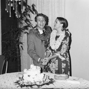 Ryan O'Neal and Leigh Taylor-Young on their wedding day in Hawaii