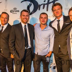 Drift Premiere 2013. L-R: Harrison Buckland-Crook, Ben Nott, Morgan O'Neill, Xavier Samuel, Myles Pollard, Aaron Glenane