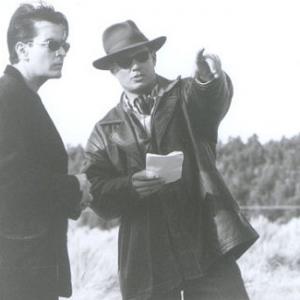 David M ONeill directing Charlie Sheen on the set of Five Aces