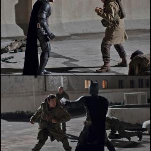 Lin Oeding fighting Christian Bale on the set of Dark Knight Rises