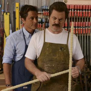 Still of Rob Lowe and Nick Offerman in Parks and Recreation 2009