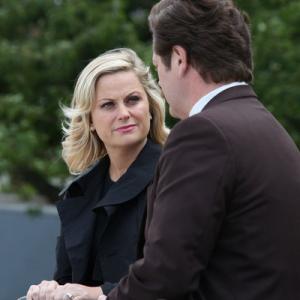 Still of Nick Offerman and Amy Poehler in Parks and Recreation (2009)