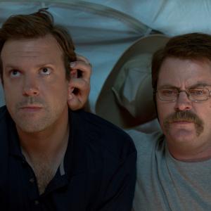 Still of Nick Offerman and Jason Sudeikis in Labas mes Mileriai 2013