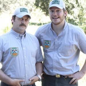 Still of Nick Offerman and Chris Pratt in Parks and Recreation 2009