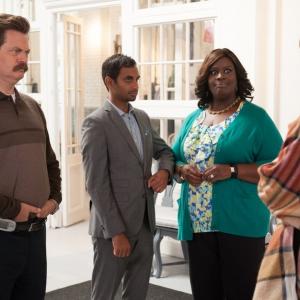 Still of Erinn Hayes, Nick Offerman, Retta and Aziz Ansari in Parks and Recreation (2009)