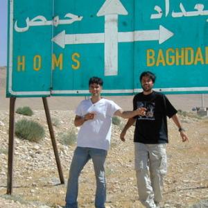 Rick Ojeda Line Producer and Jsu Garcia in Syria 500m from Iraq during the filming of Spiritual Warriors