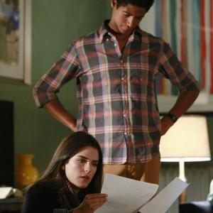 Still of Alfred Enoch and Karla Souza in How to Get Away with Murder 2014