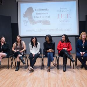 Gwendolyn Oliver and Mary Margaret Martinez at the California Women's Film Festival Q & A session.