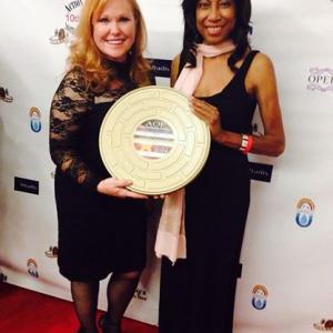 Gwendolyn Oliver and Mary Margaret Martinez with the Best Short Film Award for their film Surrender at the AOF Film Festival