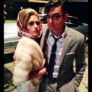 Maggie Lawson & Timothy Omundson on the set of PSYCH