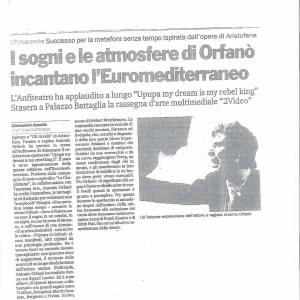 I SOGNI e LE ATMOSFERE di ORFANO'INCANTANO L'EUROMEDITERRANEO di ALESSANDRO AMODIO