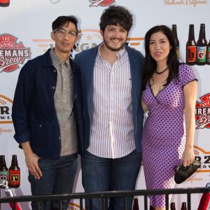 James Lantayao Sam Miller and Arianna Ortiz at the premiere of LA Beer May 10 2015
