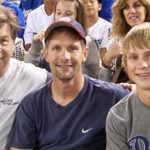 John Otrin Son Michael and Grandson Marty at Dodger Baseball Game August 82009
