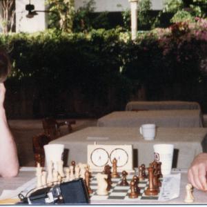 John Otrin and Gerry Goffin at the CELEBRITY WORLD CHESS CONVENTION MAZATLAN,MEXICO,1988.