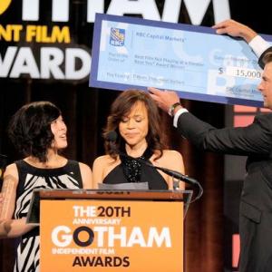 Mike Ott and Atsuko Okatsuka accepting their 2010 Gotham Award for 