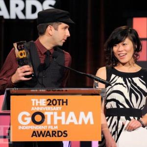 Mike Ott and Atsuko Okatsuka accepting their 2010 Gotham Award for 