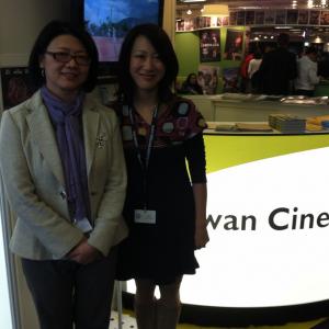 Actress Betty Ouyang with Jennifer Jao, Director of the Taipei Film Commission; Cannes Film Festival 2012