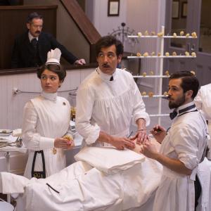Still of Michael Angarano Clive Owen Eve Hewson and Zuzanna Szadkowski in The Knick 2014