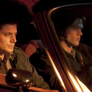 Still of Jensen Ackles Jared Padalecki and DJ Qualls in Supernatural 2005