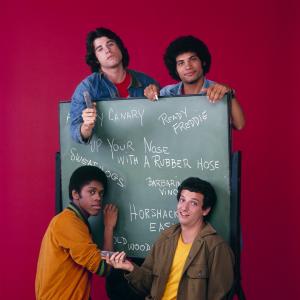 Still of John Travolta, Robert Hegyes, Lawrence Hilton-Jacobs and Ron Palillo in Welcome Back, Kotter (1975)