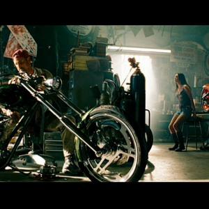 Michael Papajohn and Megan Fox in Transformers 2