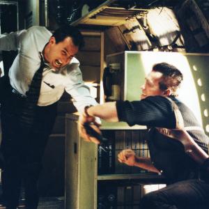 Michael Papajohn and Arnold Schwarzenegger in Eraser