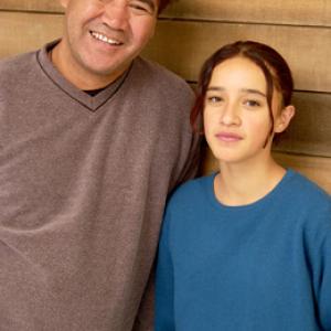 Rawiri Paratene and Keisha Castle-Hughes at event of Whale Rider (2002)